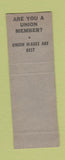 Matchbook Cover - Steel Paper Chemical Drivers Union Los Angeles CA SAMPLE