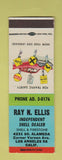Matchbook Cover - Ray Ellis Shell oil gas Firestone Tires Los Angeles CA SAMPLE