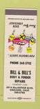 Matchbook Cover - Bill's Body Fender Repair Oakland CA SAMPLE