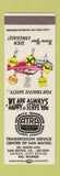 Matchbook Cover - Atra Transmission Center San Mateo CA SAMPLE