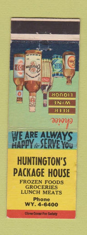 Matchbook Cover - Huntington's Package Liquors CA WEAR