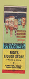 Matchbook Cover - Rice's Liquor Store Chester CA WEAR