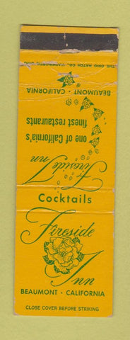 Matchbook Cover - Fireside Inn Beaumont CA WORN