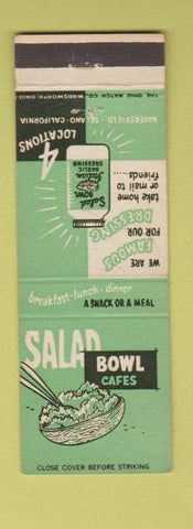 Matchbook Cover - Salad Bowl Cafes Bakersfield Deland CA