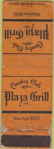 Matchbook Cover - Plaza Grill NO TOWN POOR