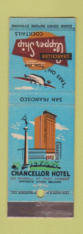 Matchbook Cover - Chancellor Hotel San Francisco CA Clipper Ship