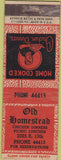 Matchbook Cover - Old Homestead NO TOWN Advance