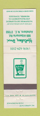 Matchbook Cover - Holiday Inn Asheboro NC WEAR