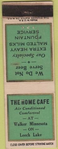 Matchbook Cover - The Home Cafe Walker MN Leech Lake WEAR