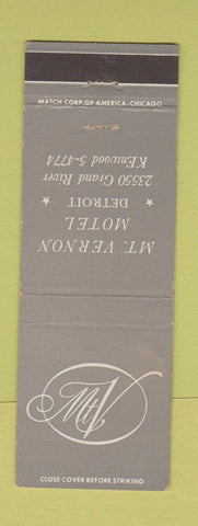 Matchbook Cover - Mount Vernon Motel Detroit MI WEAR