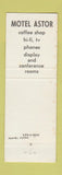 Matchbook Cover - Motel Astor Detroit MI