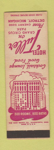 Matchbook Cover - Hotel Tuller Detroit MI