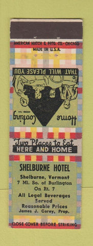 Matchbook Cover - Shelburne Hotel VT