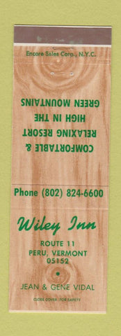 Matchbook Cover - Wiley Inn Peru VT