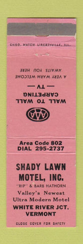 Matchbook Cover - Shady Lawn Motel White River Junction VT WEAR