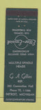 Matchbook Cover - Ettco Emrick Spindle Heads Detroit MI