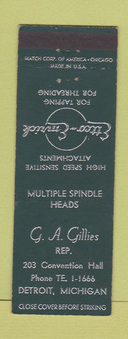 Matchbook Cover - Ettco Emrick Spindle Heads Detroit MI