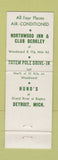 Matchbook Cover - Northwood Inn Hund's Detroit MI