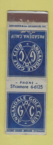 Matchbook Cover - Annandale Golf Club Pasadena CA