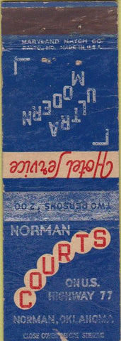 Matchbook Cover - Norman Courts OK WORN