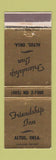 Matchbook Cover - Friendship Inn Altus OK
