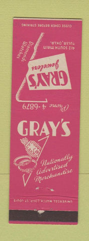 Matchbook Cover - Gray's Jewelry Tulsa OK