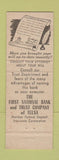 Matchbook Cover - 1st Bank Tulsa OK
