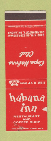Matchbook Cover - Copa Habana Club Inn Oklahoma City OK Route 66 WORN