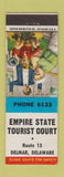 Matchbook Cover - Empire State Tourist Court Delmar DE baseball