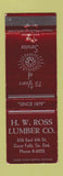 Matchbook Cover - HW Ross Lumber Sioux Falls SD