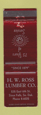 Matchbook Cover - HW Ross Lumber Sioux Falls SD