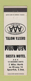 Matchbook Cover - Siesta Motel Spearfish SD
