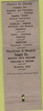 Matchbook Cover - Physicians Hopsital Supply Portland OR