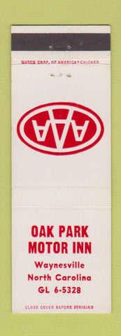Matchbook Cover - Oak Park Motor Inn Waynesville NC