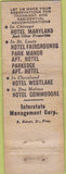 Matchbook Cover - Commodore Hotel Des Moines IA POOR