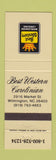 Matchbook Cover - Best Western Carolinian Wilmington NC