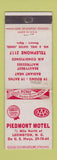 Matchbook Cover - Piedmont Motel Lexington NC WORN