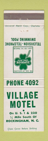 Matchbook Cover - Village Motel Rockingham NC