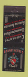 Matchbook Cover - Bland Hotels Charlotte Durham NC Knoxville TN
