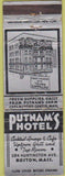 Matchbook Cover - Putnam's Hotel Boston MA POOR
