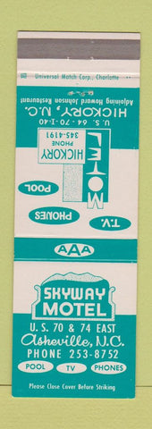Matchbook Cover - Skyway Motel Asheville NC
