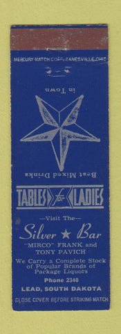 Matchbook Cover - Silver Bar Lead SD low phone #