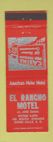 Matchbook Cover - El Rancho Motel Sioux Falls SD