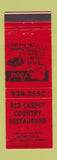 Matchbook Cover - Red Carpet Country Restaurant Sayre OK