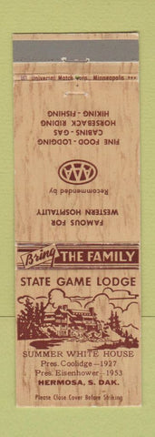 Matchbook Cover - State Game Lodge Hermosa SD
