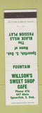 Matchbook Cover - Willson's Sweet Shop Cafe Spearfish SD low phone #