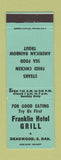 Matchbook Cover - Franklin Hotel Grill Deadwood SD