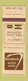 Matchbook Cover - Havelock Motor Lodge NC