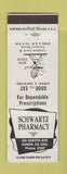 Matchbook Cover - Schwartz Drug Huron SD girlie
