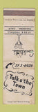 Matchbook Cover - Talk o the Town Pasadena CA WORN